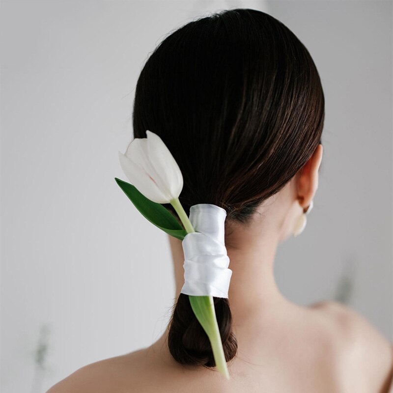 Tulip Hair Ribbon / White チューリップヘアリボン Design Stories