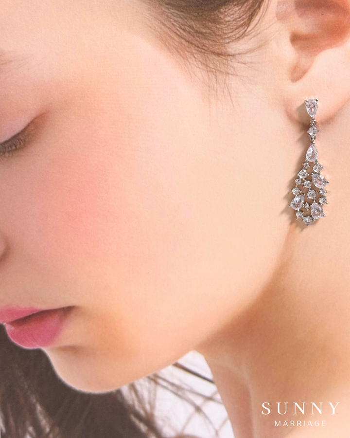 《Ranking No. 7》SMP-01 【即納・オリジナル】ブライダルリュクス・ティアドロップピアス