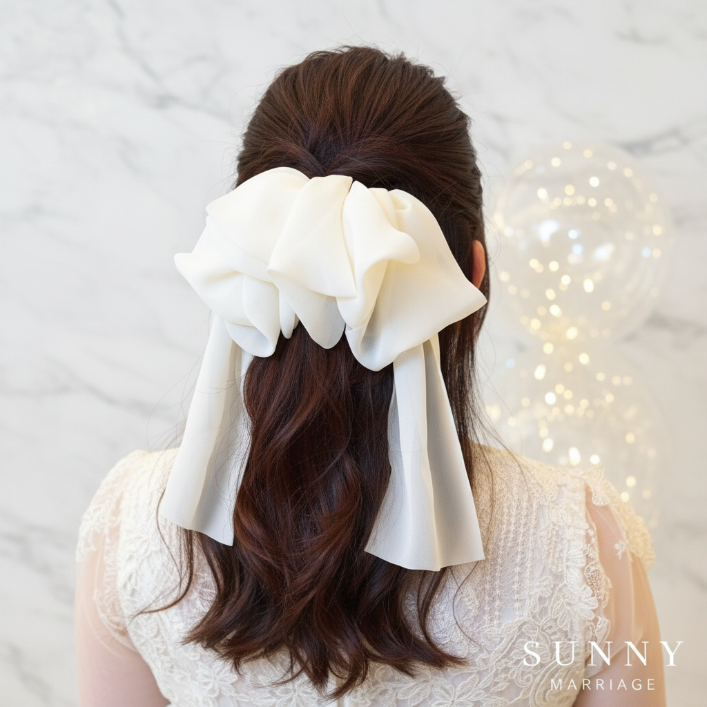 SM-618 ルースシフォンリボンバレッタ – Sunny Marriage SM-618 ルースシフォンリボンバレッタ – Sunny Marriage