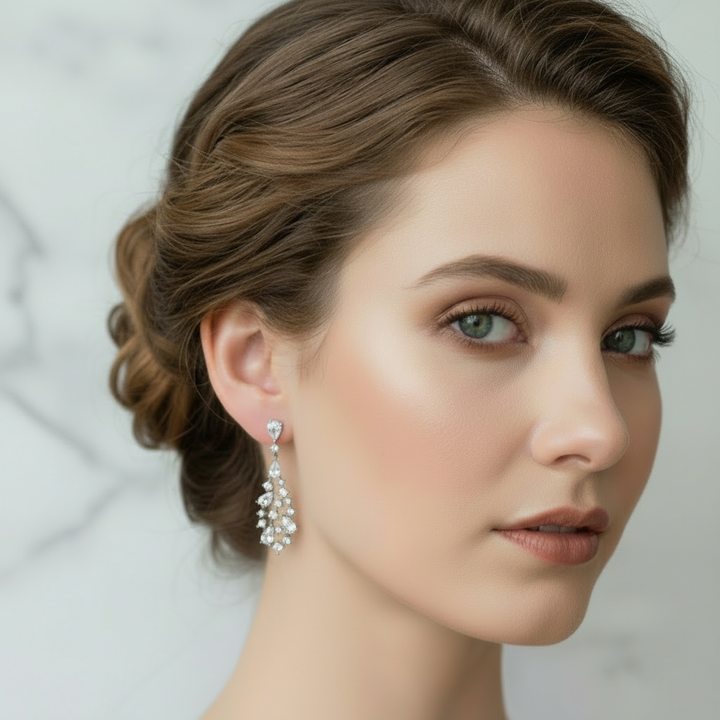 《Ranking No. 7》SMP-01 【即納・オリジナル】ブライダルリュクス・ティアドロップピアス