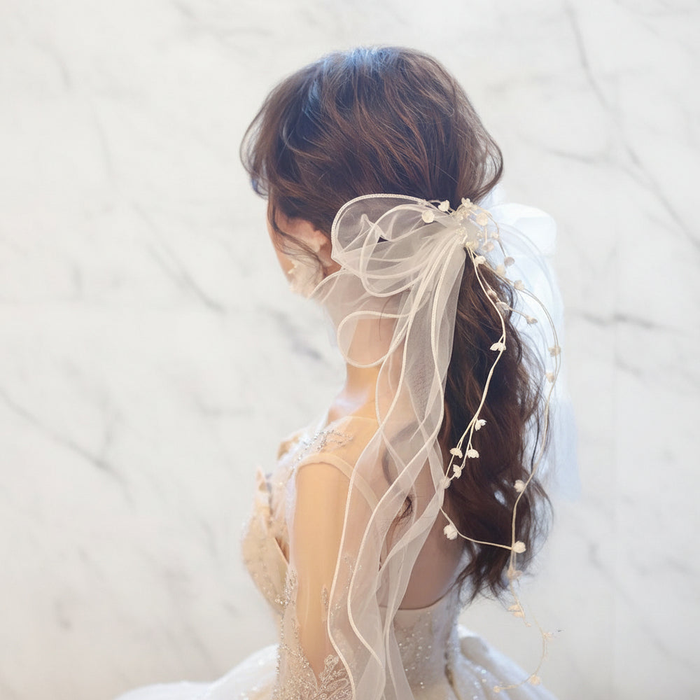シフォン　リボン　花嫁　ウェディング
